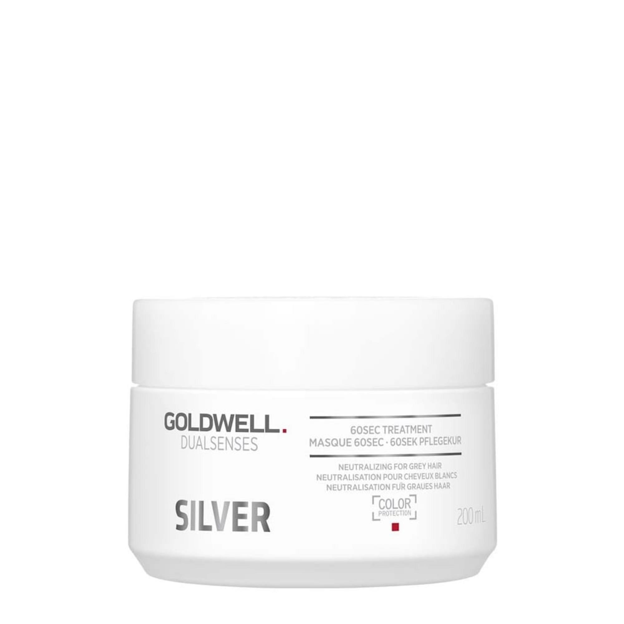 Goldwell, Dualsenses Silver 60 Sec, Crema de tratament pentru păr, Antigriseală, 200 ml.