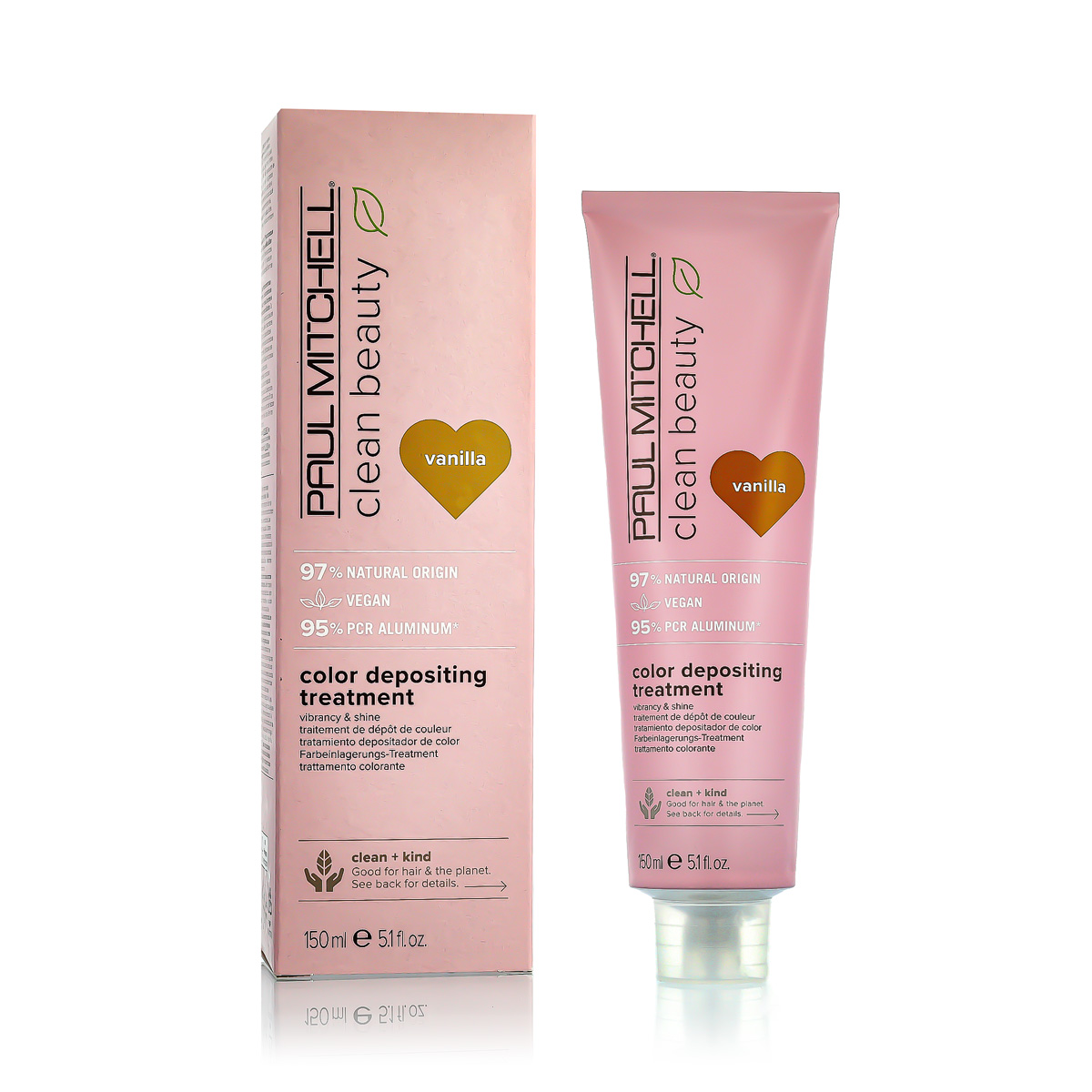 Tratament de protecție a culorii Paul Mitchell Clean Beauty Color Protect Color Depositing (Vanilă), 150 ml.