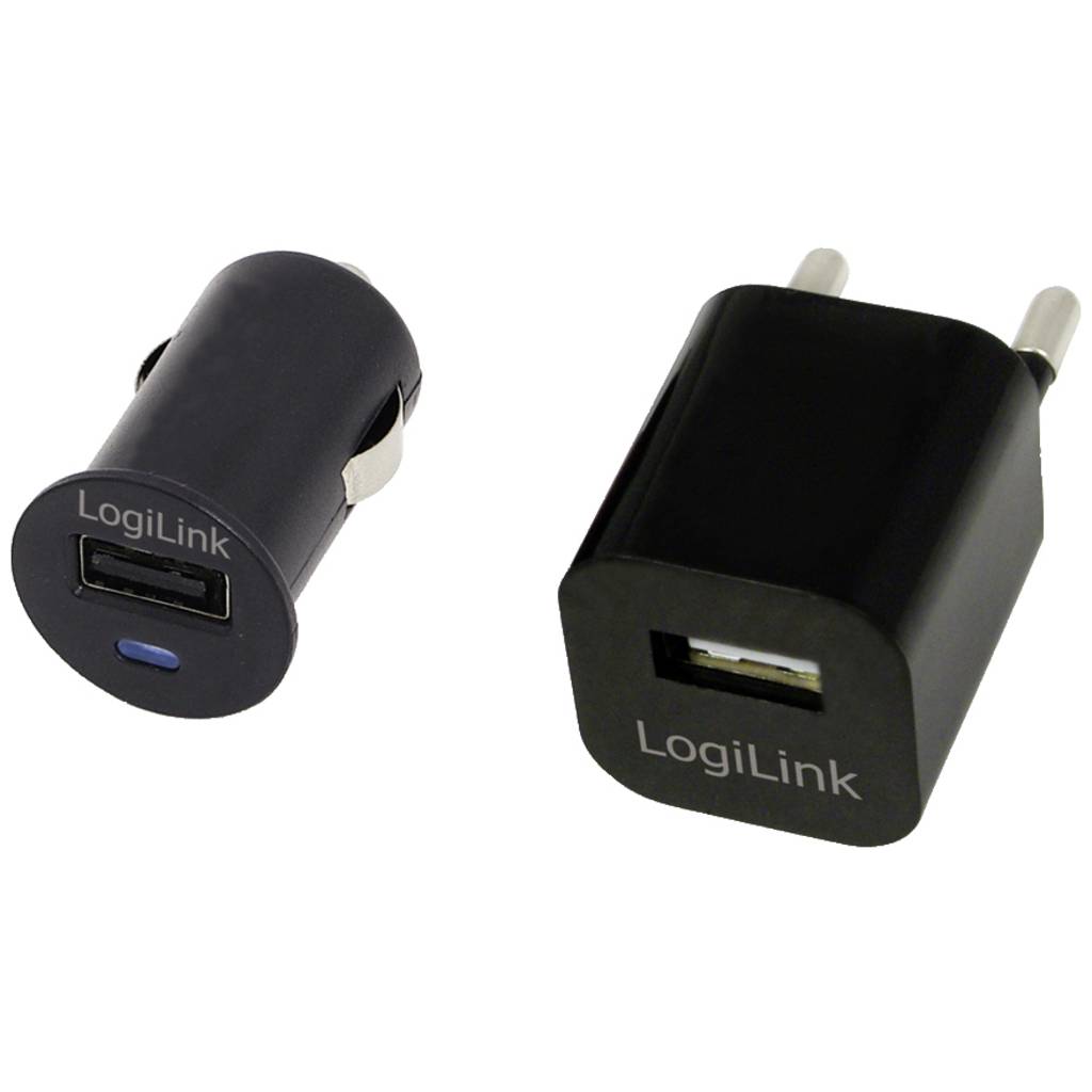 LogiLink PA0076 USB charger 1x USB-A Black Indoors, Car PA0076