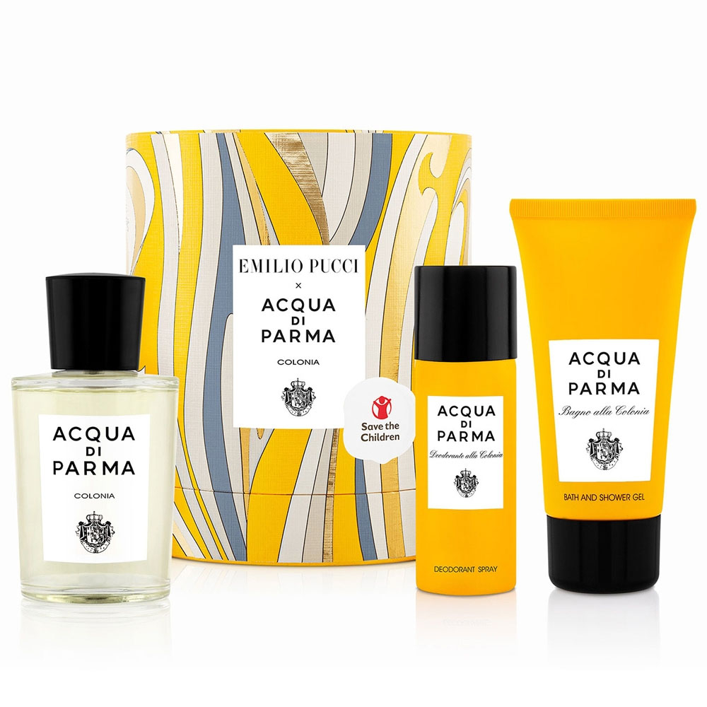 Set Acqua di Parma: 
Blu Mediterraneo Arancia di Capri, Eau De Toilette, Cinsiyet Başı, 75 ml
+ Blu Mediterraneo Arancia di Capri, Vücut Kremini, Her Tipe Deri İçin, 50 ml
+ Blu Mediterraneo Arancia di Capri, Temizleme, Duş Jeli, Tüm Cilt Türleri için, 40 ml