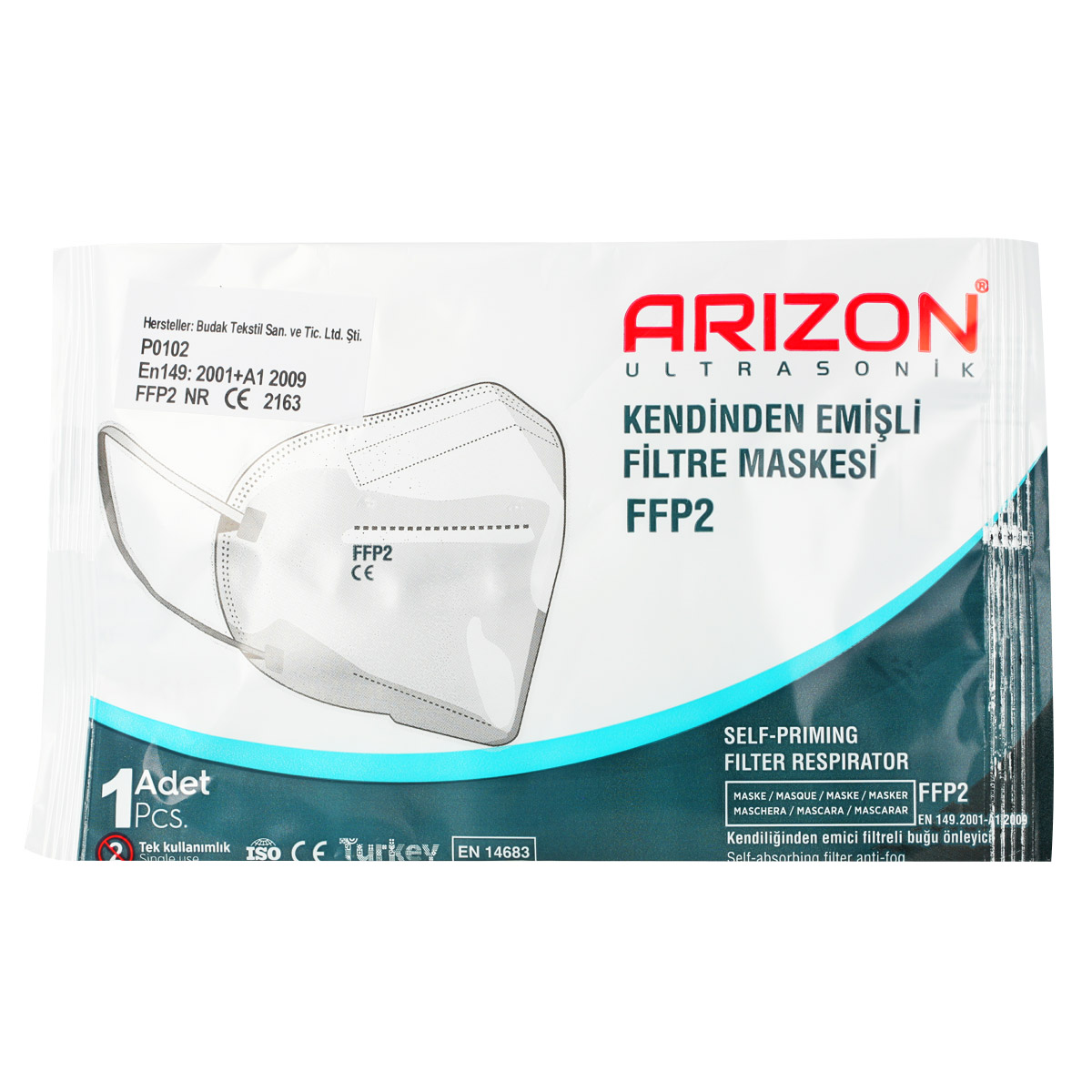 Filtreli Solunum Koruyucu Maskesi (FFP2) 1 parça.