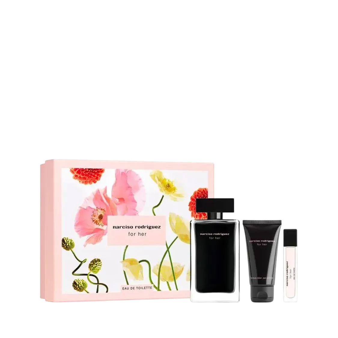 Narciso Rodriguez: Pentru Ea, Parfum de Toaletă, pentru Femei, 100 ml + Pentru Ea, Parfum de Toaletă, pentru Femei, 10 ml + Pentru Ea, Hidrantare, Lotion Corporelă, 50 ml