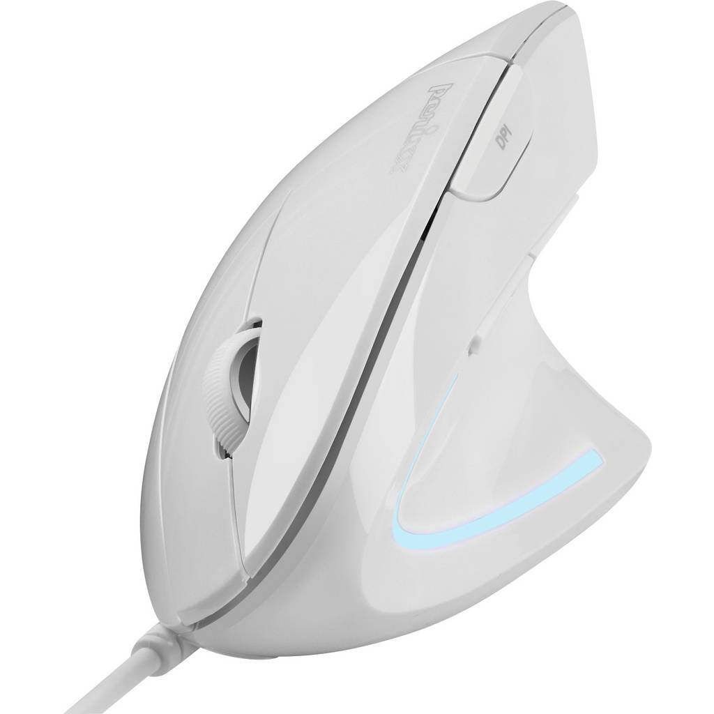 Perixx PERIMICE-513 W Ergonomic mouse Corded Optical White 6 Buttons 1600  12275