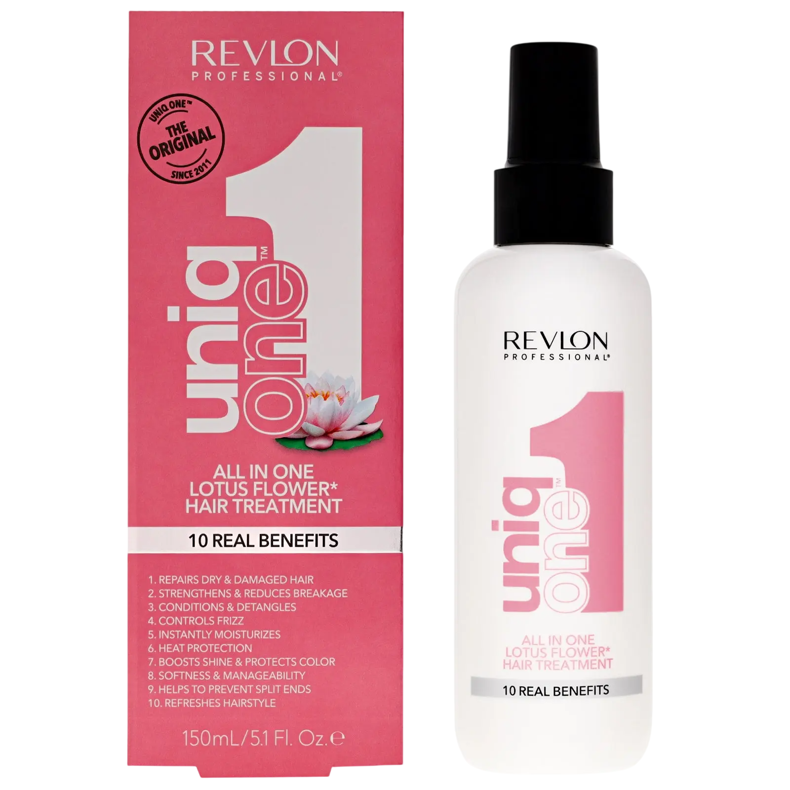 Revlon, Uniq One Lotus Flower, Hair Leave-In Cream Treatment, Repairing, 150 ml