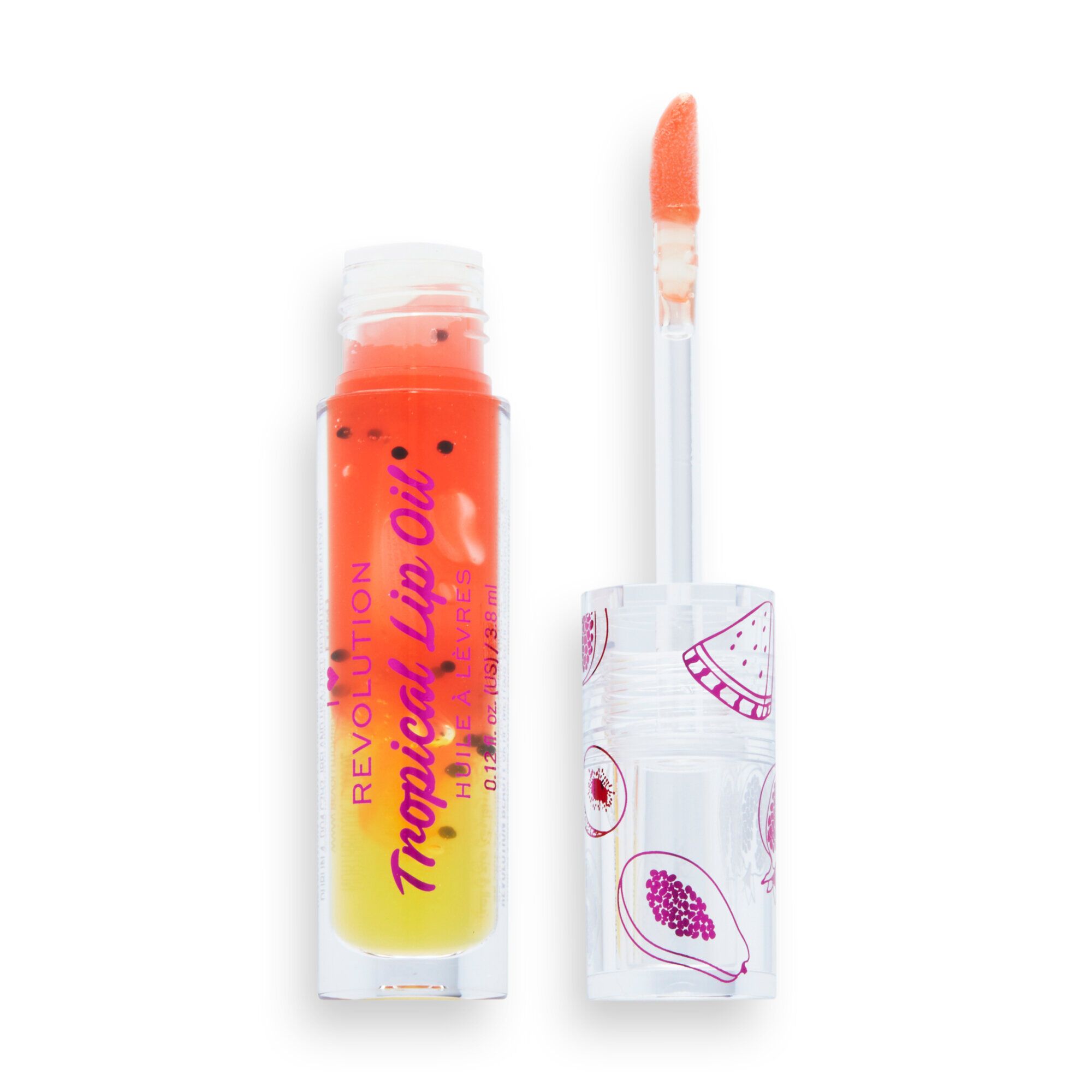Revoluția I Heart, Tropical, Plumping, Ulei de buze, Papaya, 3,8 ml