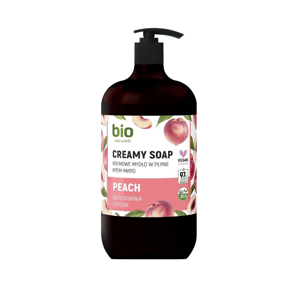 Bio Naturell, Bio Naturell, Piersică, Îngrășământ hidratant, Sapun lichid pentru mâini, 946 ml.
