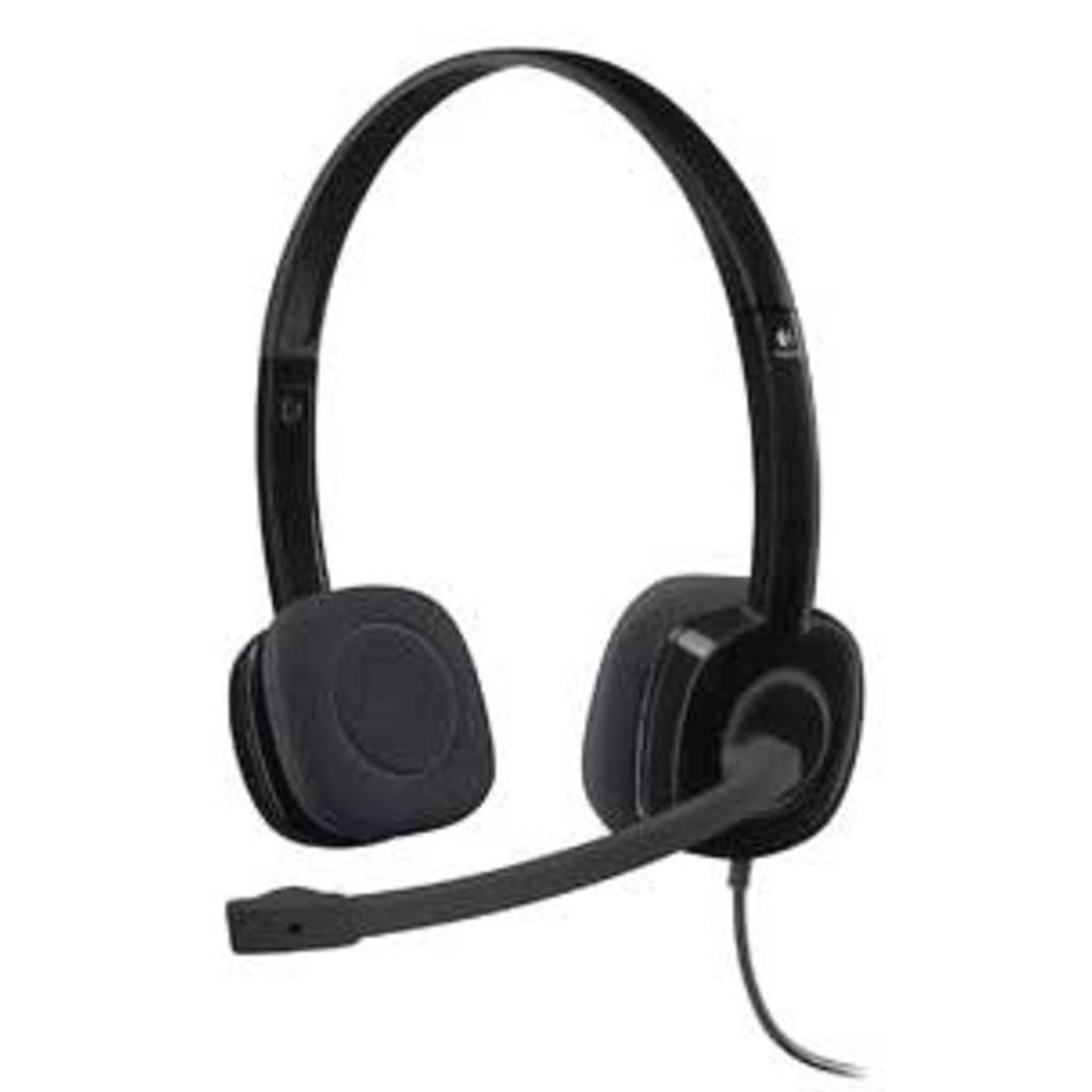 Logitech H151 On-ear headset Corded (1075100) Stereo Black Microphone 981-000589