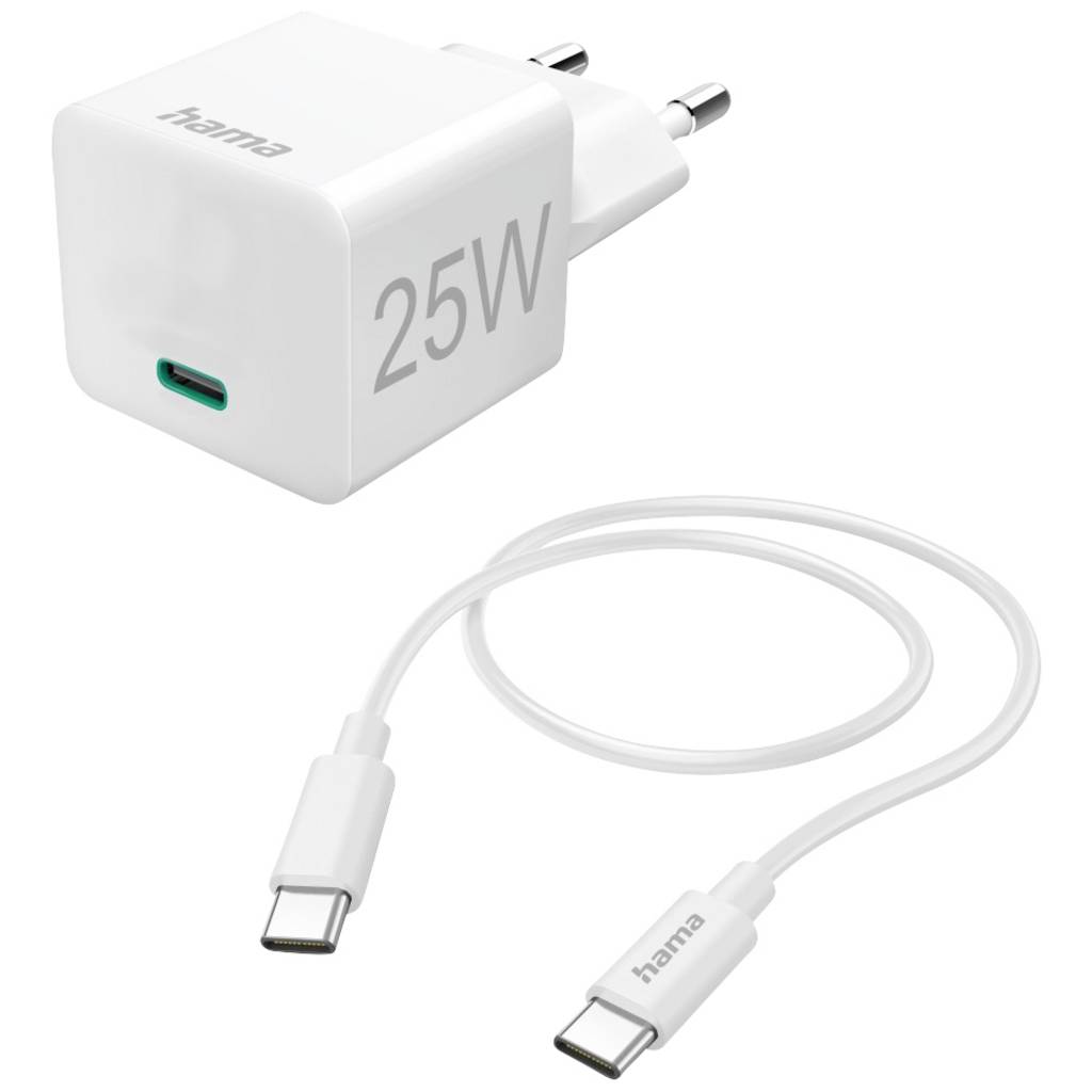 Hama Mini 25W USB charger 25 W 1x USB-C® White Indoors 00201624