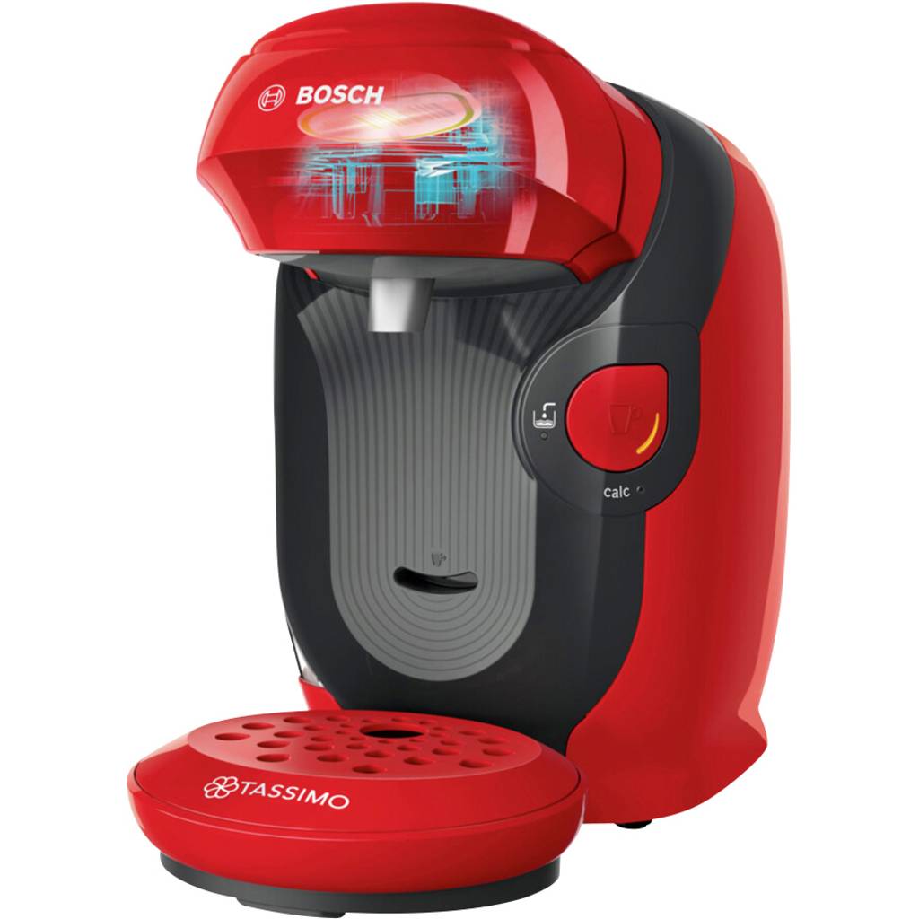 Mașina de cafea Bosch Haushalt Style TAS1103 Capsule, Roșu Un atingere, Înălțime TAS1103