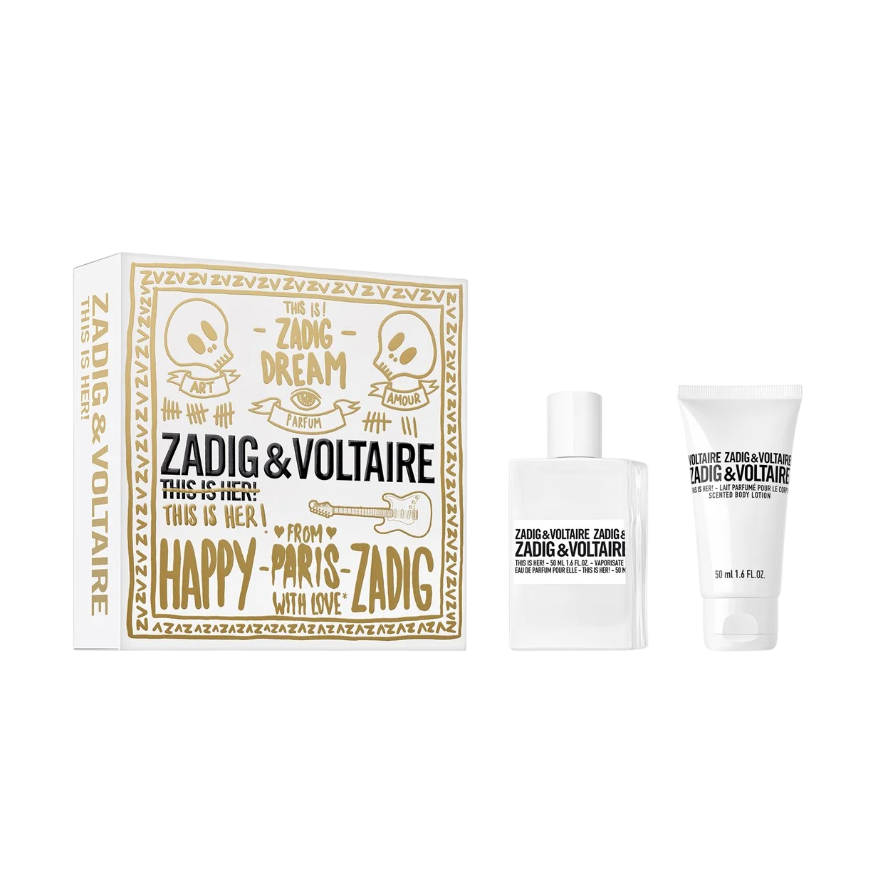 Set Zadig & Voltaire: Acesta Este Ea, Eau De Parfum, Femei, 50 ml + Acesta Este Ea, Hidrantă, Lotion Corporelă, 50 ml