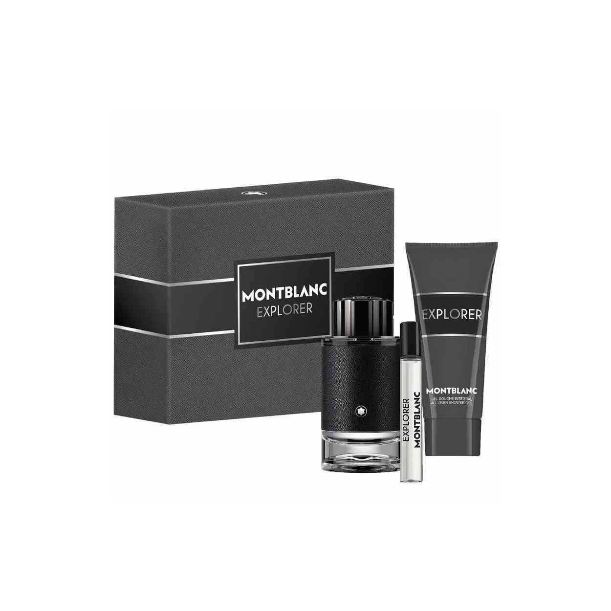 Montblanc: Explorator, Eau de Parfum, Pentru Bărbați, 100 ml + Explorator, Eau de Parfum, Pentru Bărbați, 15 ml + Explorator, Gel de Duș, Toate Tipurile de Piele, 100 ml