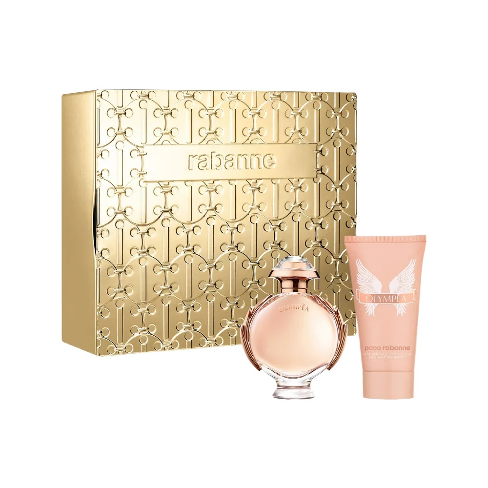 Paco Rabanne: Olympea, Eau de parfum pentru femei, 50 ml + Olympea, Hidrantă, Lichid corporal hidratant, 75 ml.