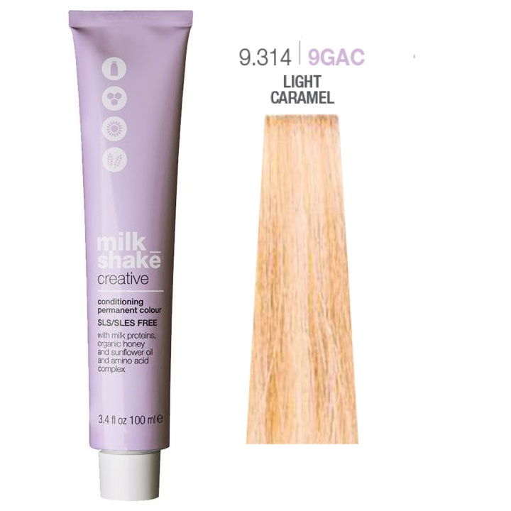 Milk Shake, Creative, SLS/SLES-Free, Permanent Hair Dye, 9.3149GAC Gold Ash Cooper Very Light Blond, 100 ml
