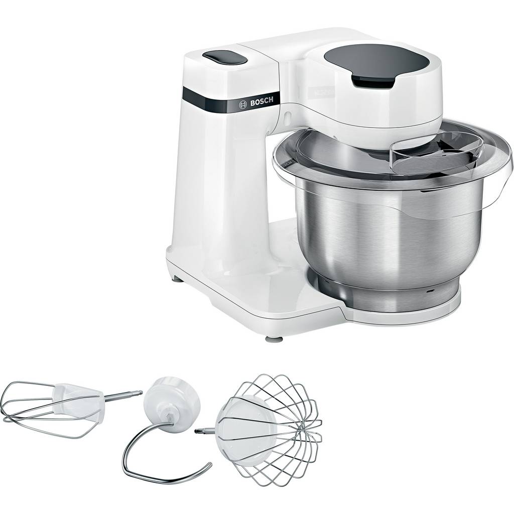 Bosch MUM Serie 2, 700 W, Răzătoare cu oțel inoxidabil, alb proces de alimentație MUMS2EW00