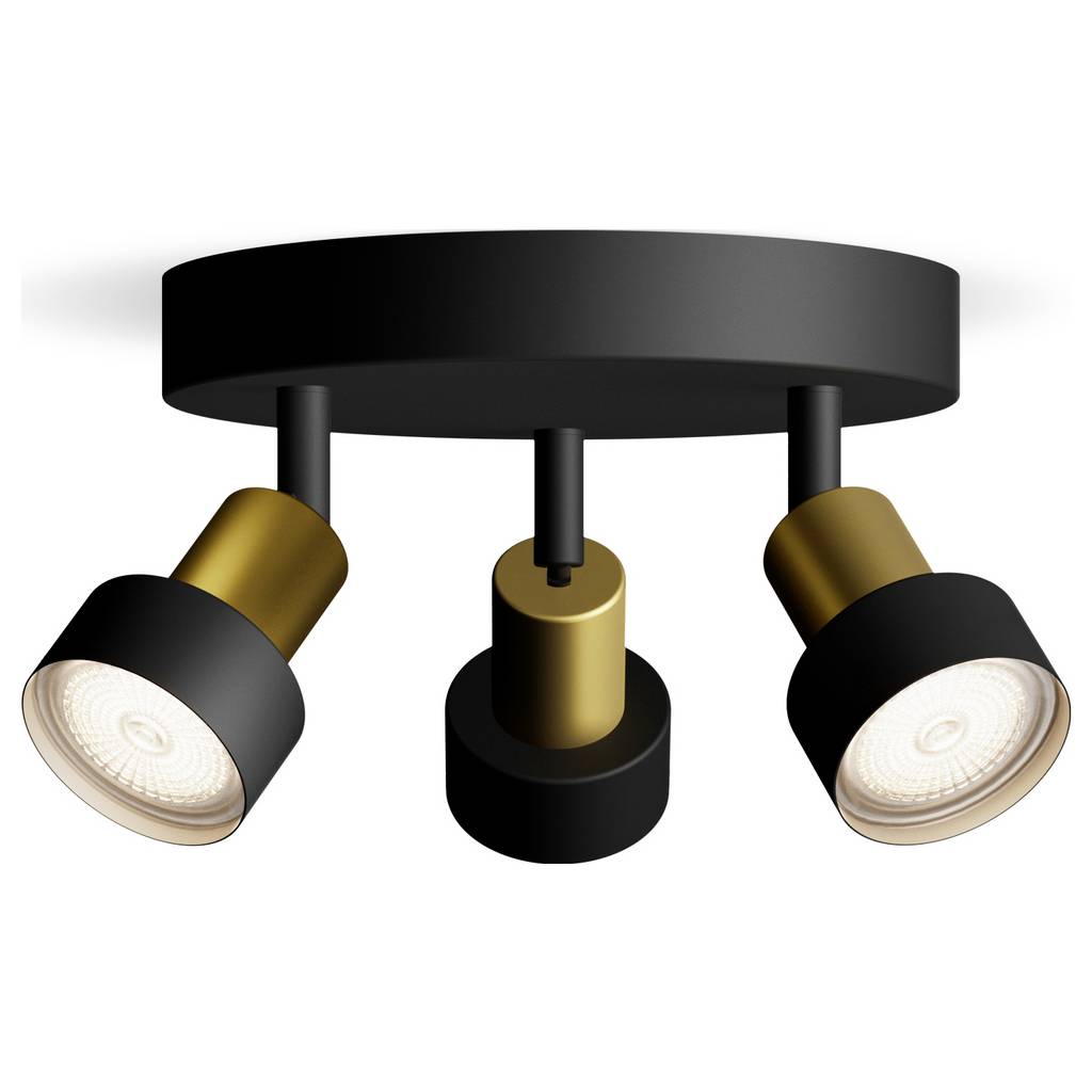 Philips Conduit 8720169299955 Ceiling floodlight GU10 Black, Gold 8720169299955