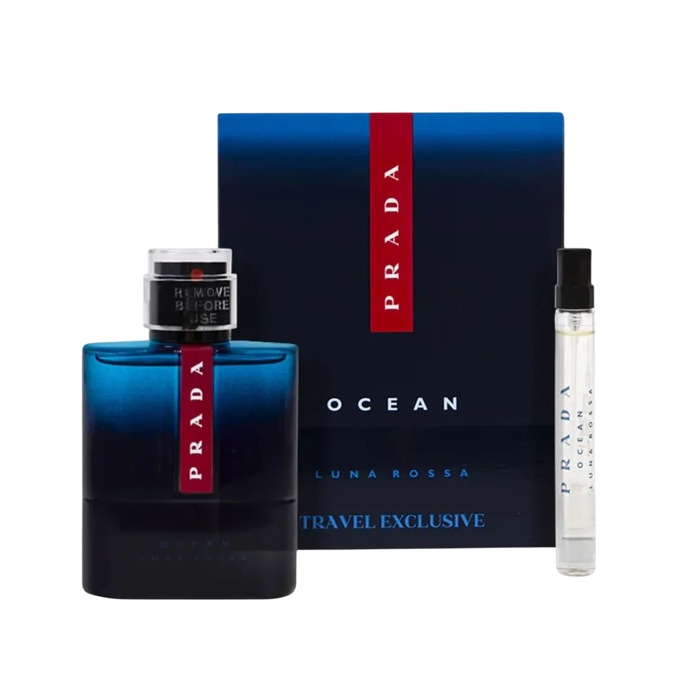 Prada Seti: Luna Rossa Okyanusu, Tuvalet Suyu, Erkekler için, 100 ml + Luna Rossa Okyanusu, Tuvalet Suyu, Erkekler için, 10 ml