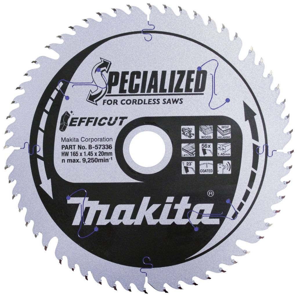 Makita B-57336 Circular saw blade 165 x 20 x 1.45 mm Number of cogs: 56  B-57336