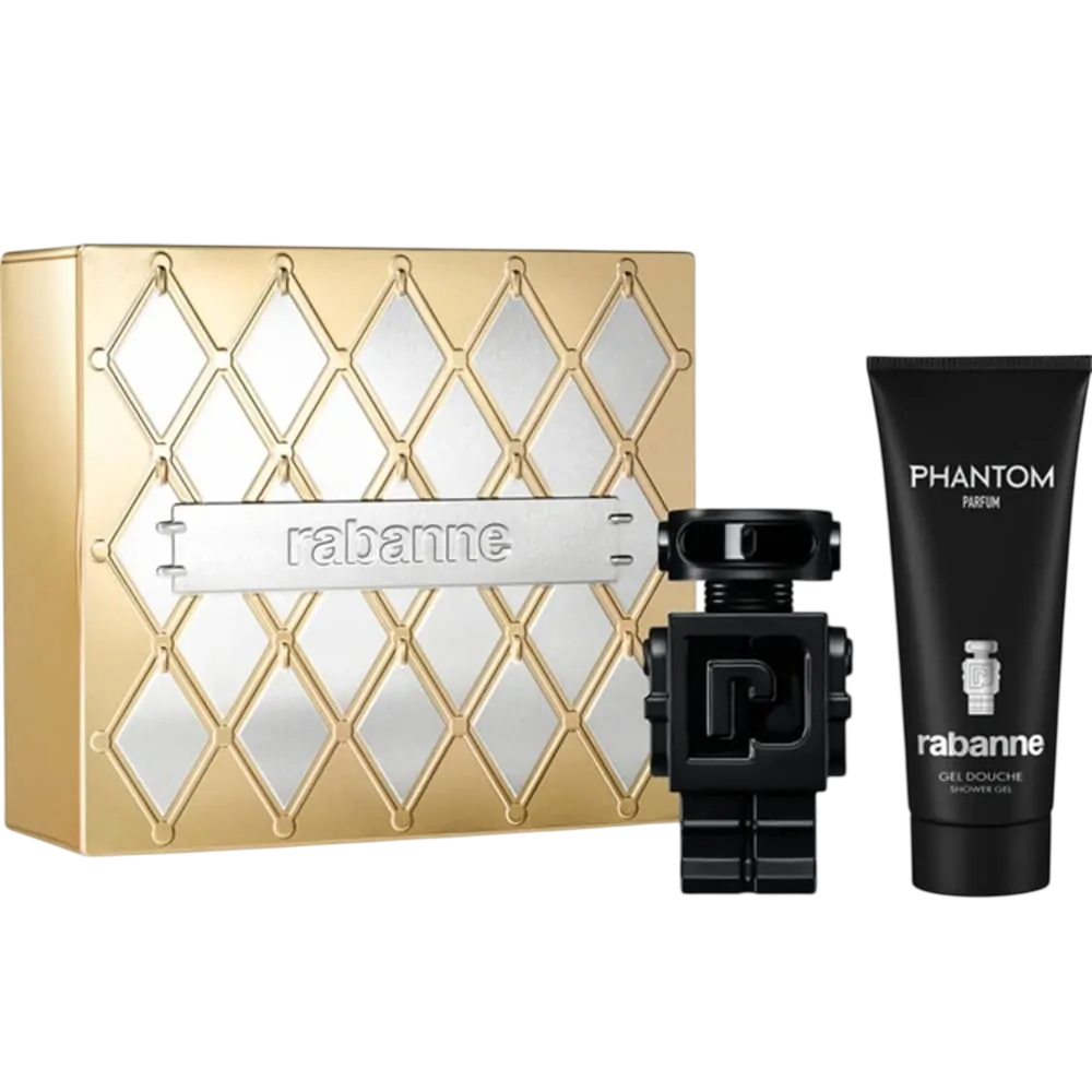 Paco Rabanne: Fantomă, Perfume, Pentru Bărbați, 100 ml + Fantomă, Hidratantă, Geamantan de Duș, Corp, Toate Tipurile de Piele, 100 ml