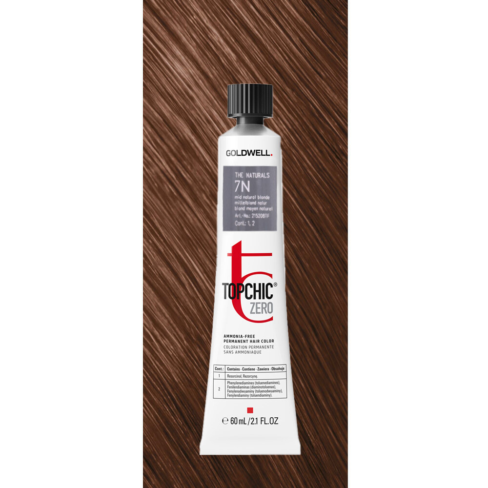Goldwell, TopChic Zero, Pălăria de păr permanentă, 7N Blond natural, 60 ml.