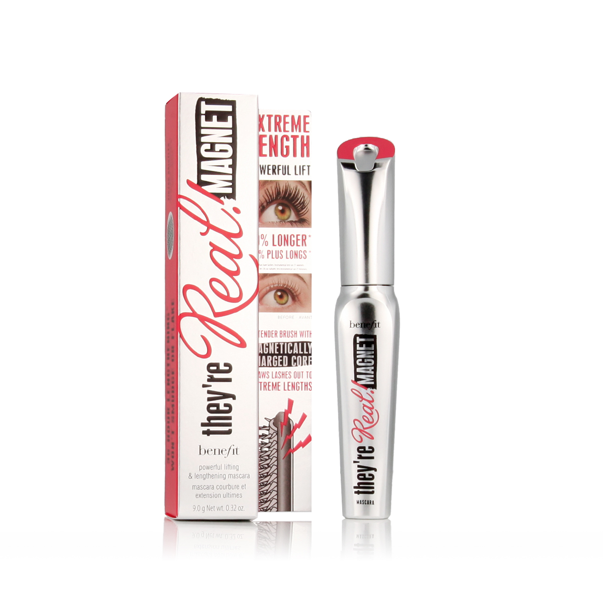 Beneficiul They're Real! Magnet Powerful Lifting & Lengthening Mascara (Negru Supersolicitat) 9 g