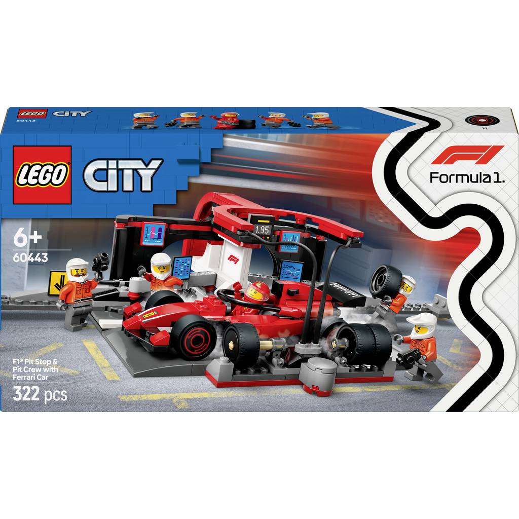 60443 LEGO® CITY F1® pit stop with pit crew and Ferrari speed cameras 60443