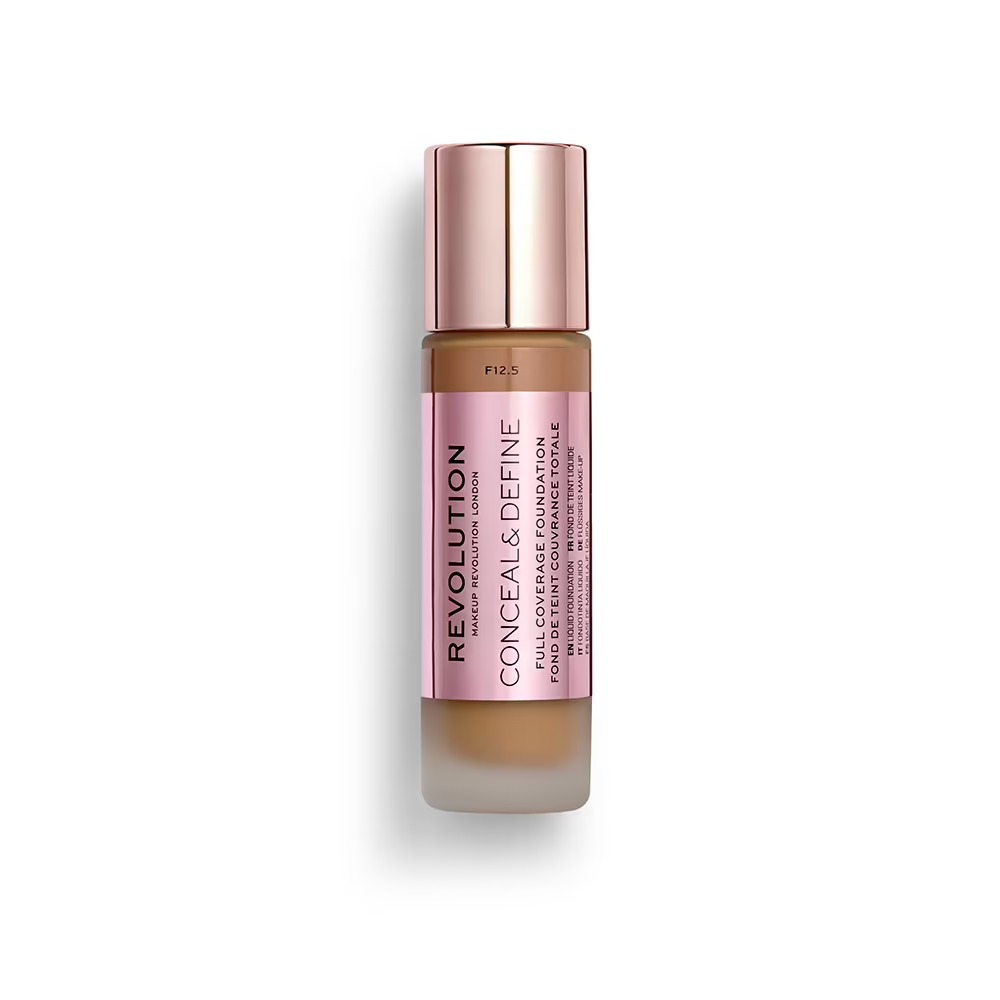 Makeup Revolution, Conceal & Define, Oil Free, Cream Foundation, F 12.5, 23 ml